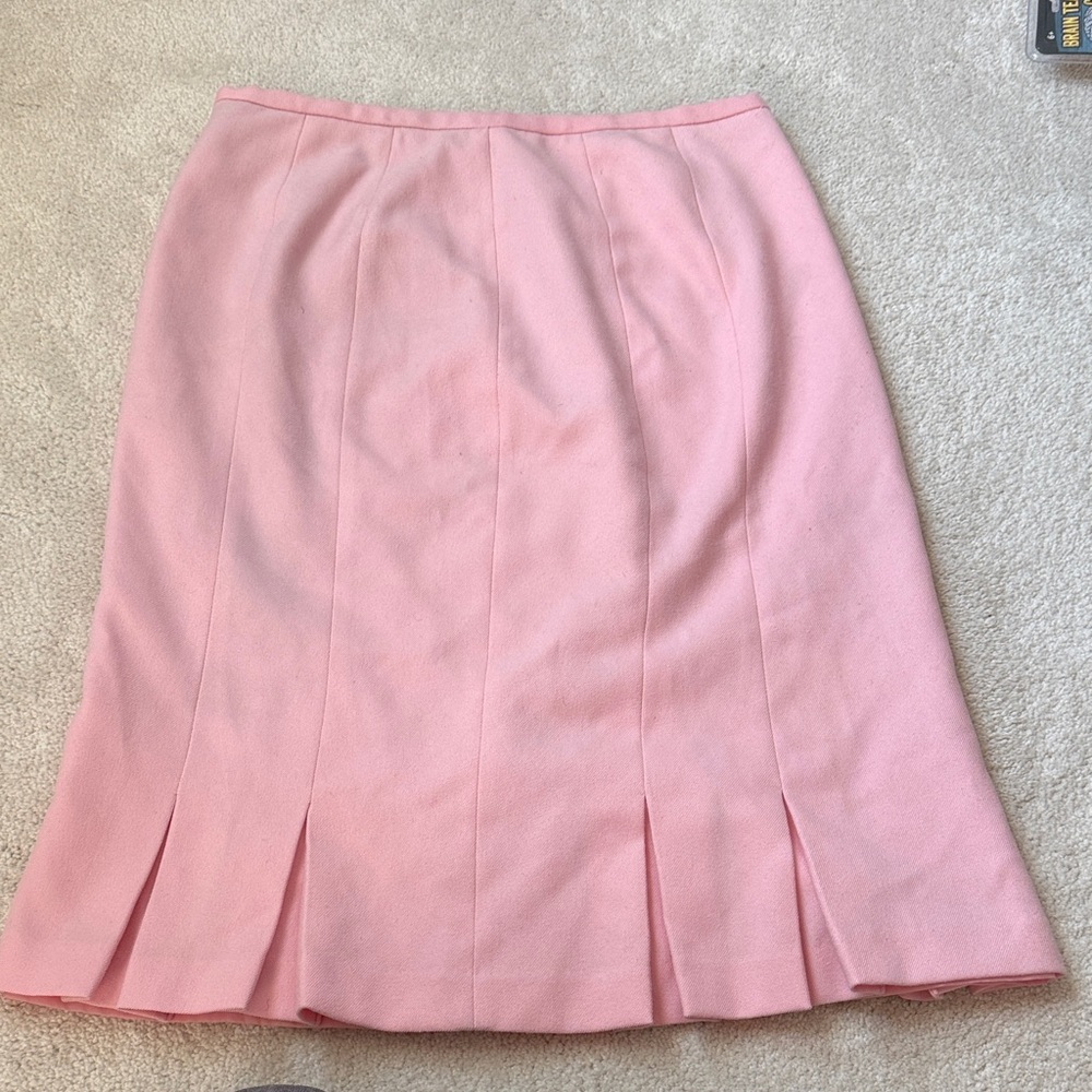 Sag Harbor Pink Pencil Skirt with Pleated Hem